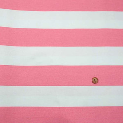 ルシアンのコットンスタイル　１０番オックスフォードプリント生地　７ｃｍボーダー　ピンク　0504-47 1枚目の画像