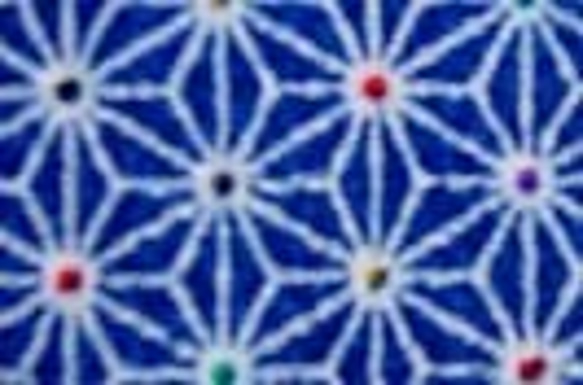 レーヨンちりめん　日本の伝統柄　麻の葉　紺色 　【ハンドメイドのための小さな布】　0643-56 1枚目の画像