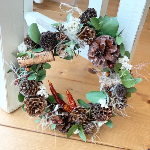 ♪木の実のリース♪ クリスマス リース ドライフラワー 木の実