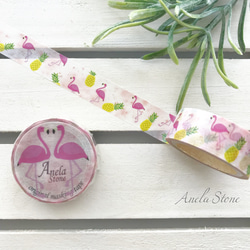 [送料無料]フラミンゴとパイナップルのマスキングテープ 1枚目の画像