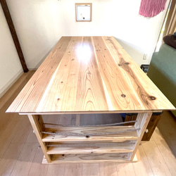 引き出し付き 巨大ダイニングテーブル カフェ オーダー可能 カウンター