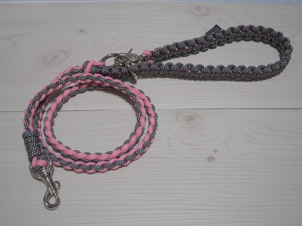 パラコード　60m ハンドメイド　黒　グレー　ピンク　ストラップ　首輪　リード