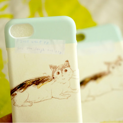 街貓日記手機殼：永遠愛你我的小貓-綠黃 iphone全系列＆各種型號訂製 第4張的照片