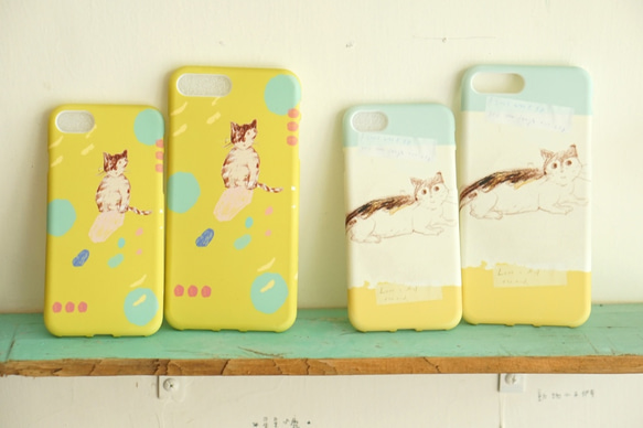 街貓日記手機殼：永遠愛你我的小貓-綠黃 iphone全系列＆各種型號訂製 第5張的照片
