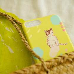 ストリート猫日記の電話シェル：クッキーぶち子猫 - カスタマイズ＆様々な種類の黄色と緑のiphoneフルレンジ 1枚目の画像
