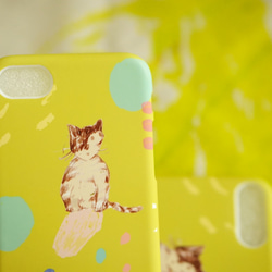 ストリート猫日記の電話シェル：クッキーぶち子猫 - カスタマイズ＆様々な種類の黄色と緑のiphoneフルレンジ 4枚目の画像