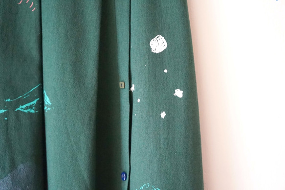 森林綠綠聖誕手工絹印打折圓裙 / 第2張的照片
