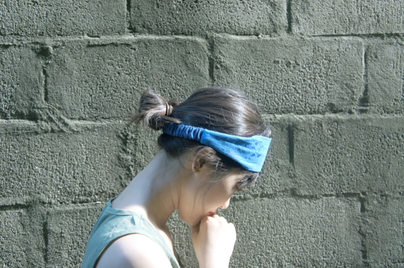 YInke「你最可愛」- 夏日髮帶 藍色小狗/海浪 第5張的照片