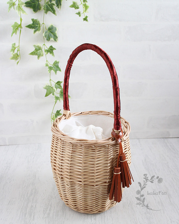 バケツ型 かごバッグ * レザータッセル付き かごバッグ LuLuFan 通販  