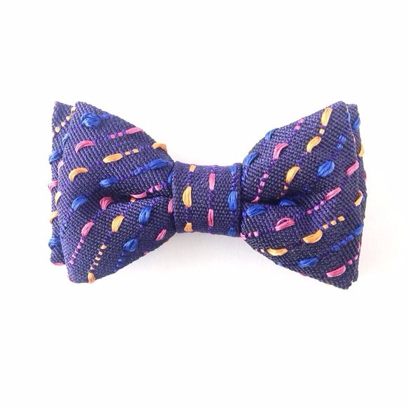 蝶ネクタイ　SASHIKO-紫　Ｍシリーズ　type-BW