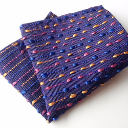 ポケットチーフ　SASHIKO-紫 1枚目の画像