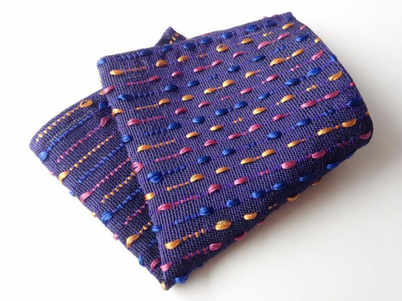 ポケットチーフ　SASHIKO-紫 1枚目の画像