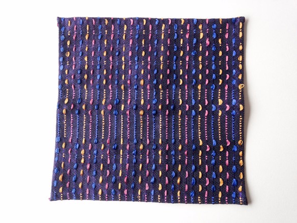 ポケットチーフ　SASHIKO-紫 2枚目の画像