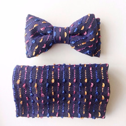 ポケットチーフ　SASHIKO-紫 3枚目の画像