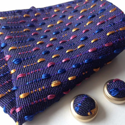 ポケットチーフ　SASHIKO-紫 4枚目の画像