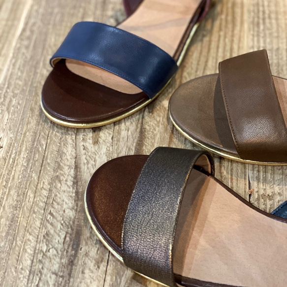 ツインベルトフラットサンダル（受注生産) 5枚目の画像