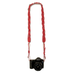 カメラストラップ　首掛けロングタイプ　革製　赤 2枚目の画像