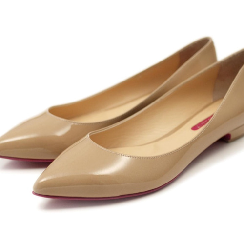 HENLI EN VERGO ベージュ エナメル ローカットシューズ 23.5 HENLI EN VERGO ベージュ エナメル ローカットシューズ 23.5