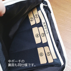 Half zipper clutch bag（M）001.5 ✴母子手帳ケース/通帳ケース/お薬手帳ケース/パスポート 6枚目の画像
