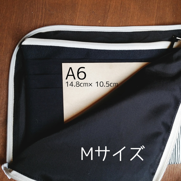 Half zipper clutch bag（M）005.5 ✴母子手帳ケース/通帳ケース/お薬手帳ケース/パスポート 5枚目の画像