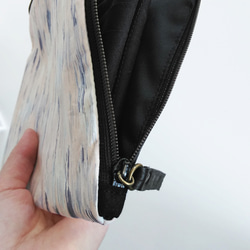 Half zipper clutch bag（M）006.5✴母子手帳ケース/通帳ケース/お薬手帳ケース/パスポート 4枚目の画像