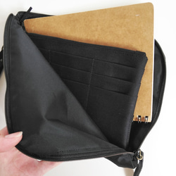 Half zipper clutch bag（M）006.5✴母子手帳ケース/通帳ケース/お薬手帳ケース/パスポート 5枚目の画像