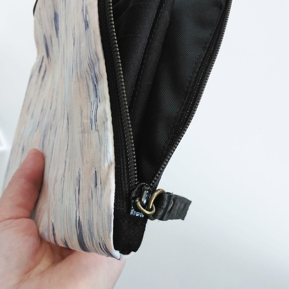 Half zipper clutch bag（L）006✴母子手帳ケース/通帳ケース/お薬手帳ケース/パスポートケース 3枚目の画像