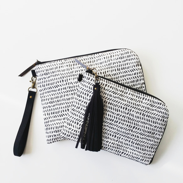 Half zipper clutch bag（L）008 ✴母子手帳ケース/通帳ケース/お薬手帳ケース/パスポートケース 1枚目の画像