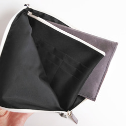 Half zipper clutch bag（L）009 ✴母子手帳ケース/通帳ケース/お薬手帳ケース/パスポートケース 5枚目の画像