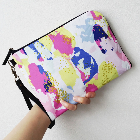 Half zipper clutch bag（L）011 ✴母子手帳ケース/通帳ケース/お薬手帳ケース/パスポートケース 5枚目の画像