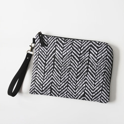 Half zipper clutch bag（L）101✴母子手帳ケース/通帳ケース/お薬手帳ケース/パスポートケース 1枚目の画像