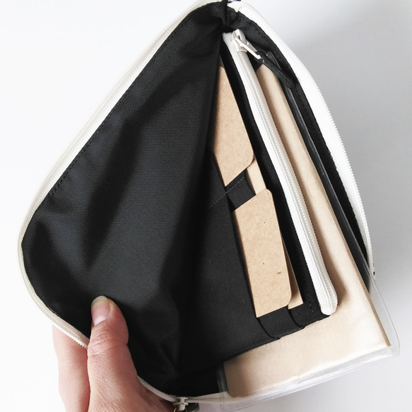 【mini】Half zipper clutch bag ✴母子手帳/通帳ケース/お薬手帳ケース/パスポートケース 5枚目の画像