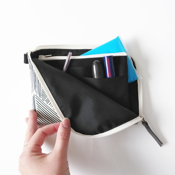 【mini】Half zipper clutch bag ✴母子手帳/通帳ケース/お薬手帳ケース/パスポートケース 6枚目の画像
