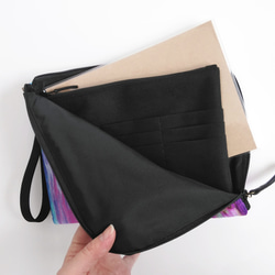 Half zipper clutch bag（L）024 ✴母子手帳ケース/通帳ケース/お薬手帳ケース/パスポートケース 5枚目の画像
