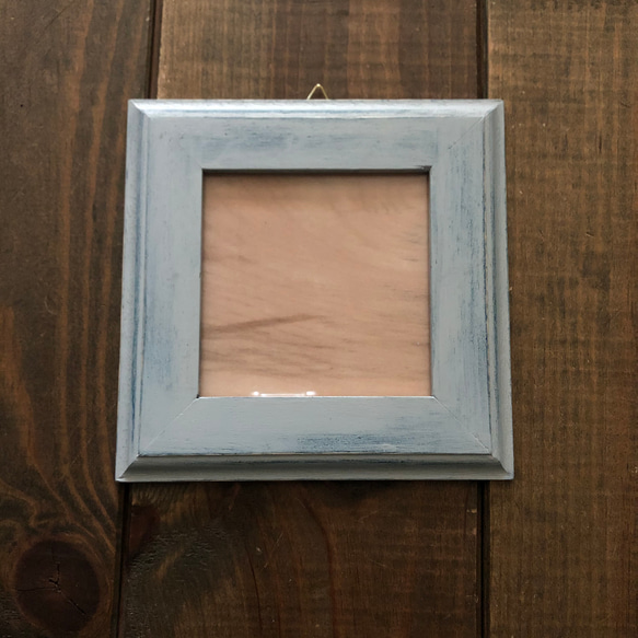 Original frame  * square * ブルーグレー×ネイビー オリジナルフォトフレーム 壁掛け 1枚目の画像