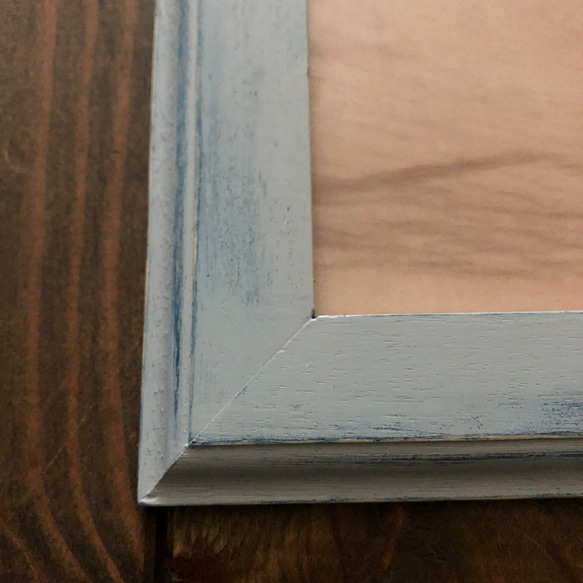 Original frame  * square * ブルーグレー×ネイビー オリジナルフォトフレーム 壁掛け 2枚目の画像