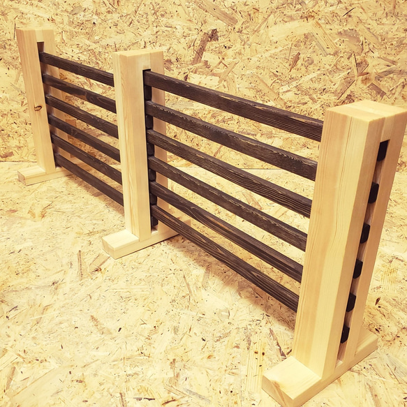 ＊幅60～103cm 高さ40cm/伸縮フェンス/2色カラー＊スライドゲート【6040B】 階段 スライド