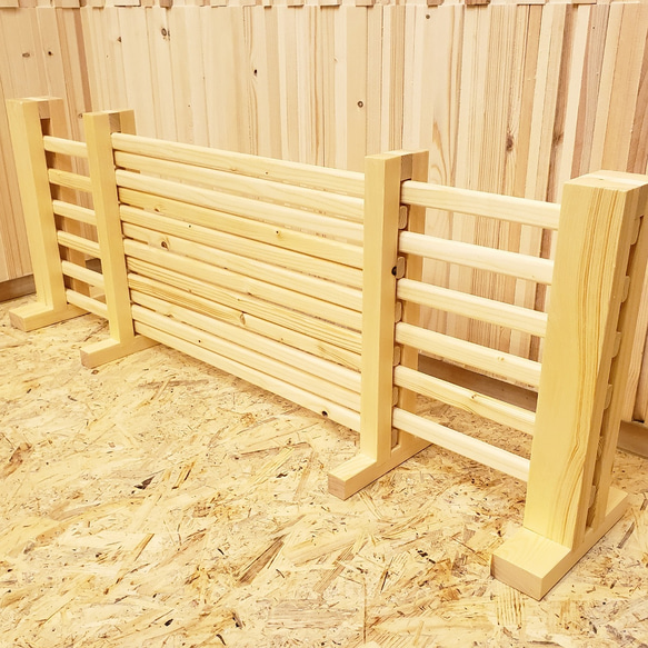 ＊幅90～163cm 高さ40cm/伸縮フェンス/無垢＊木製フェンス【9040】 階段 スライド