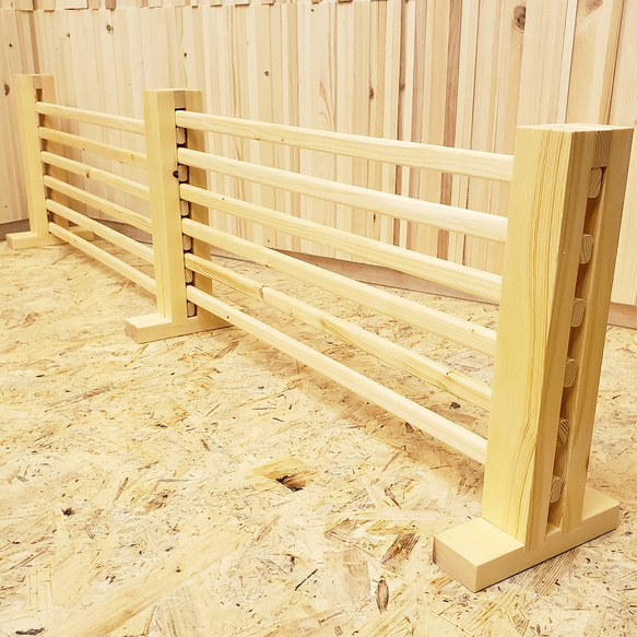 ＊幅90～163cm 高さ40cm/伸縮フェンス/無垢＊木製フェンス【9040】 階段 スライド