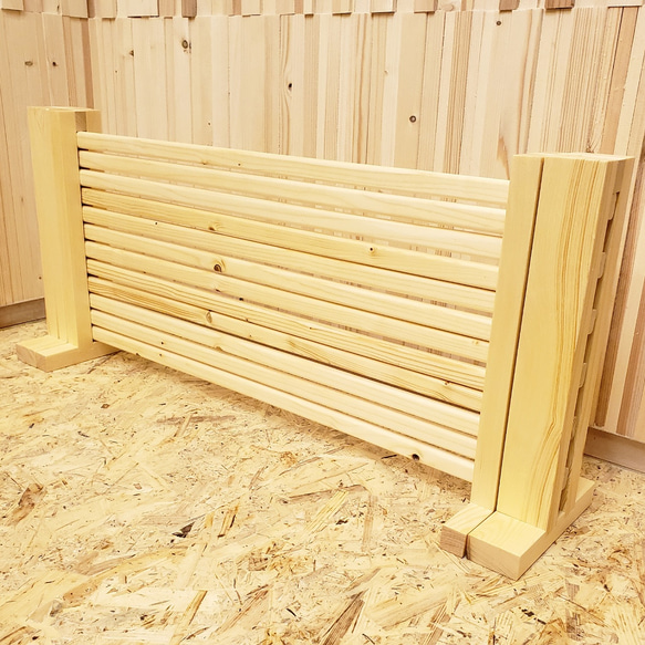 ＊幅90～163cm 高さ40cm/伸縮フェンス/無垢＊木製フェンス【9040】 階段 スライド