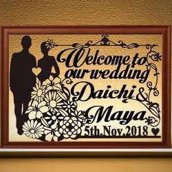 ☘切り絵 オーダーiタイプ ウエルカムボード 結婚祝い 結婚式 記念日