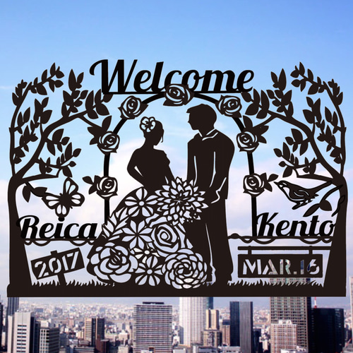 ☘オーダー受付中❗️切り絵 《Eデザイン》 ウエルカムボード 結婚式 