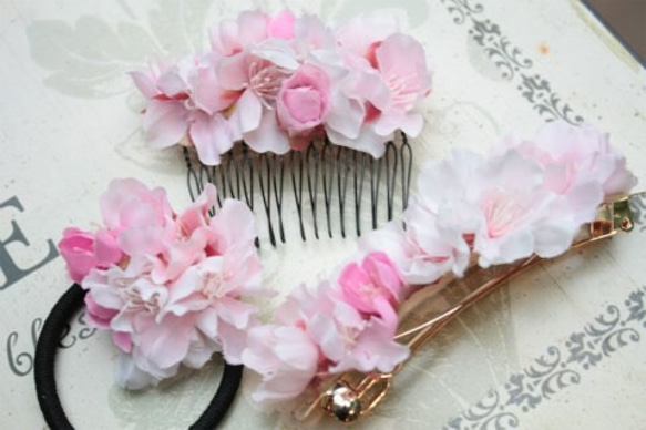 桜の花の髪飾り　３点セット 4枚目の画像