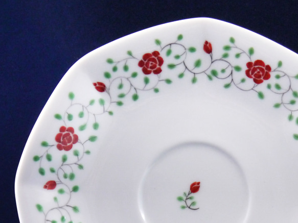 薔薇絵碗皿 3枚目の画像