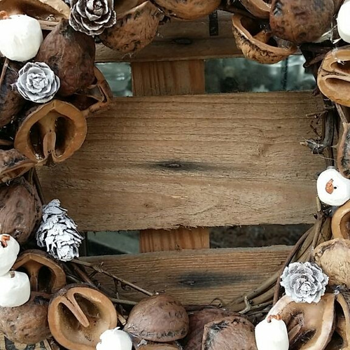 クルミと木の実のリース アートフラワー atelier ねむの木 通販