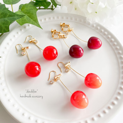 選べる3色♡さくらんぼピアス/イヤリング ピアス（フック・チェーン