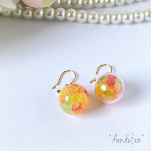 再*〈シュガーポット〉ミニガラスドームピアス/イヤリング