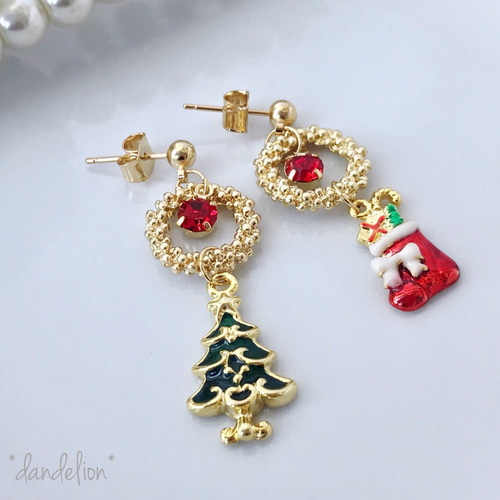 再* クリスマスツリーブーツピアス/イヤリング ピアス（フック