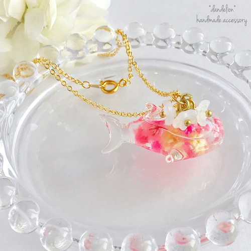 レジンヘアクリップ ターコイズブルー シェル 南国 ミモザ （シンプル  