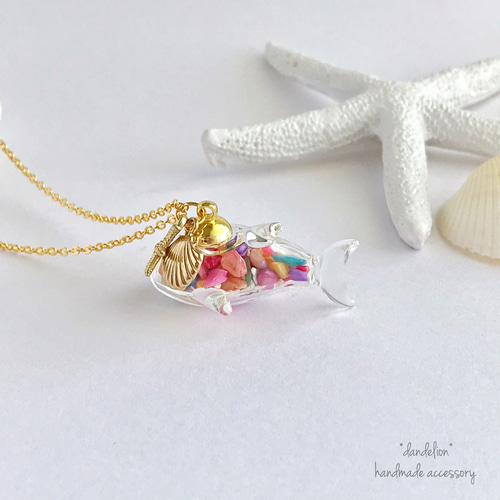 レジンヘアクリップ ターコイズブルー シェル 南国 ミモザ （シンプル  